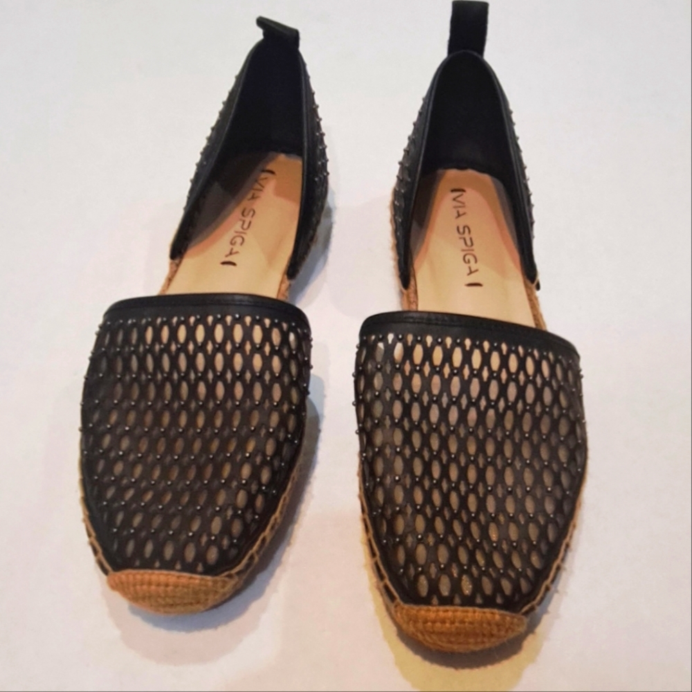 Via Spiga Bernadine Beaded D'Orsay Espadrilles, Size 7